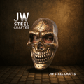 Handcrafted Metallic Skull Mask – Copper, Antique Gold & Chrome Finish Variations
