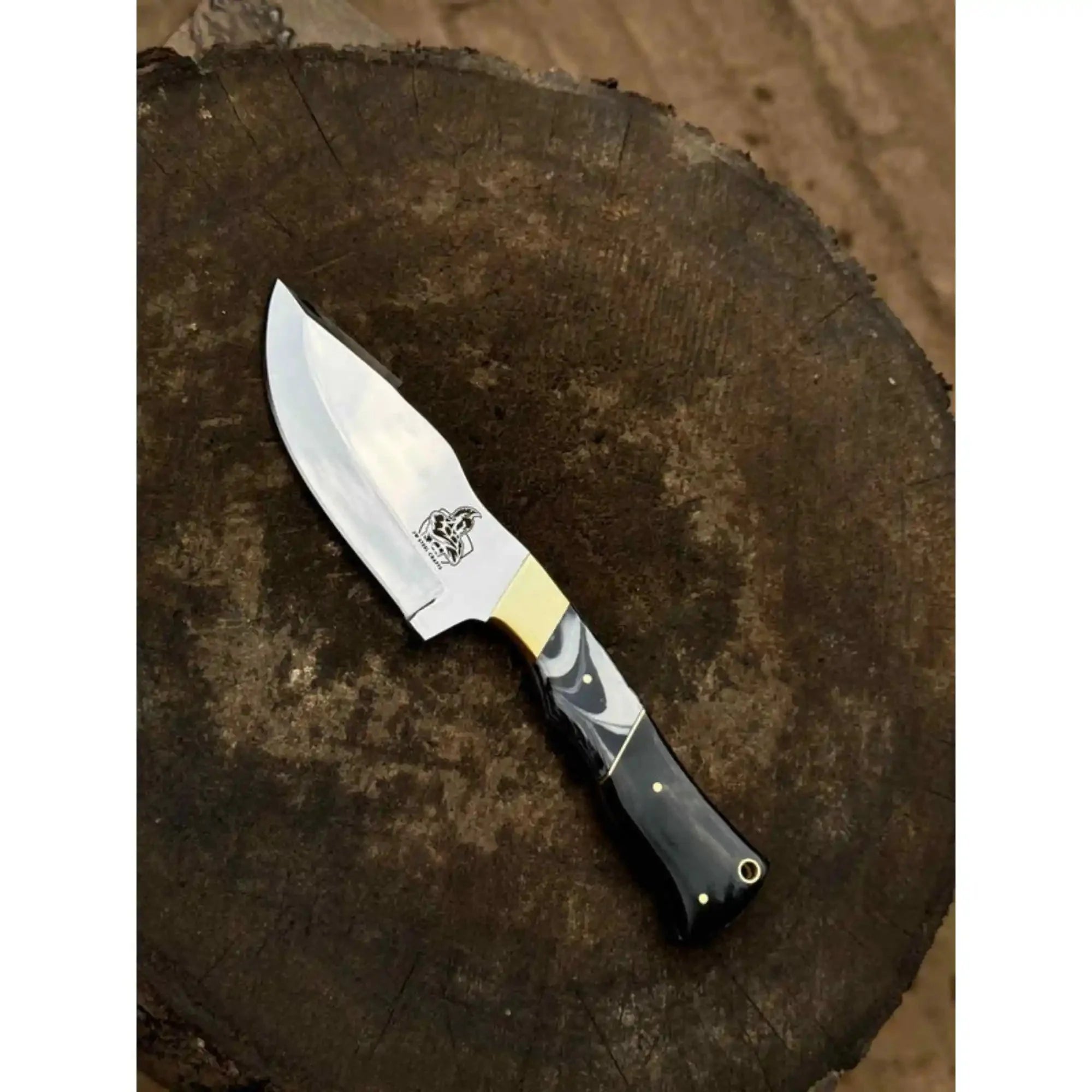 Handcrafted Stainless Steel Outdoor Knife with Black Resin Handle | JW SteelCrafts