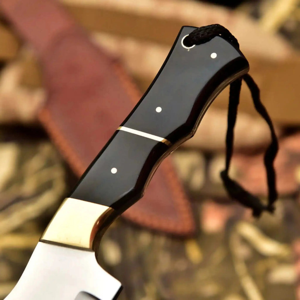 Handcrafted Stainless Steel Outdoor Knife with Black Resin Handle | JW SteelCrafts