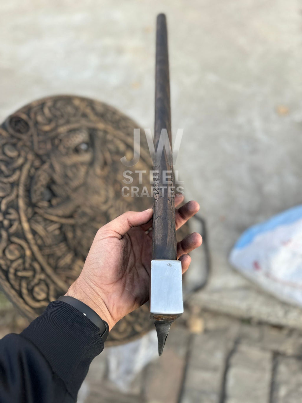 Handcrafted Viking Shield with Matching Engraved Axe – Nordic Art Decor Set