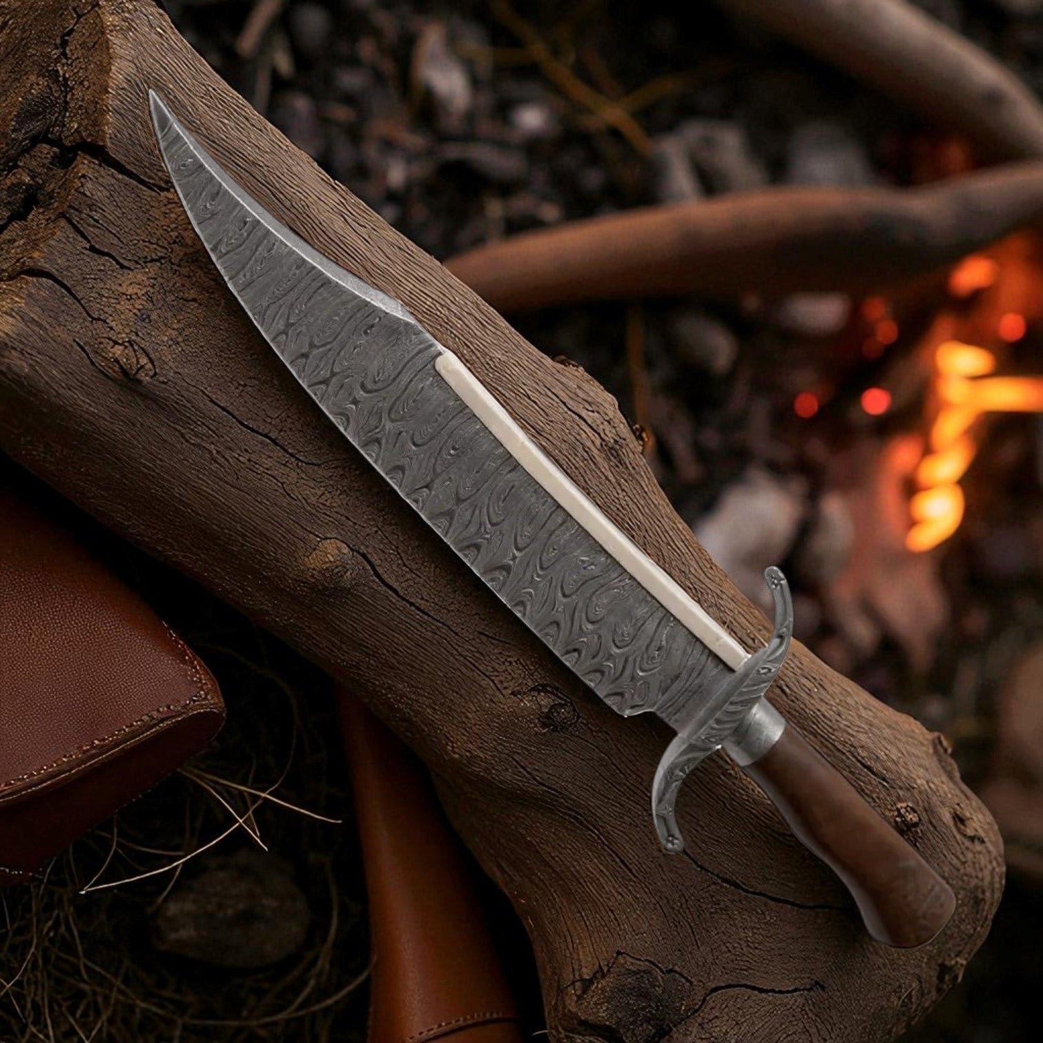 Handmade Alamo Musso Bowie Knife Damascus Steel