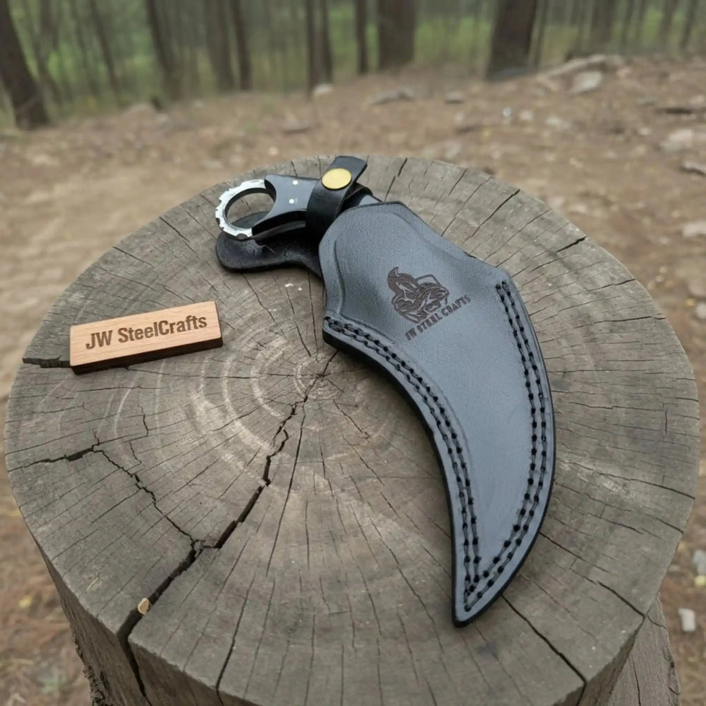 Handmade Custom Damascus Karambit Knife.
