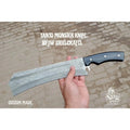 Handmade Damascus K-Tip Nakiri Knife with Black Handle