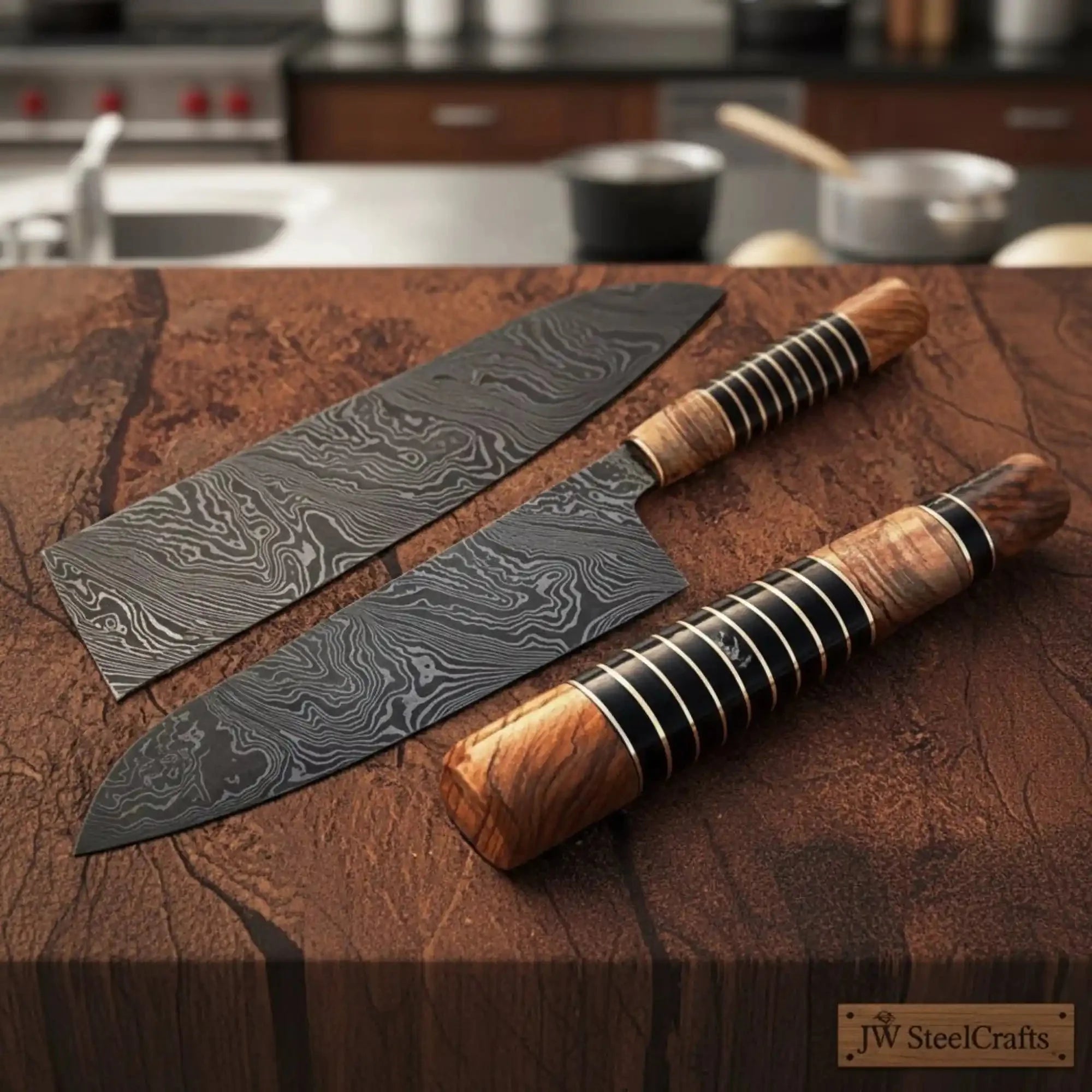 Handmade Damascus Kiritsuke Gyuto Knife, Japanese Kiritsuke Chef Knife, Forged Damascus Steel Kitchen Knife, Hybrid Wood