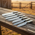 Handmade Damascus Kitchen Knife Set with Bone Handles, Full Tang Twisted Pattern Steel, Chef Utility Santoku and Paring Knives Collection