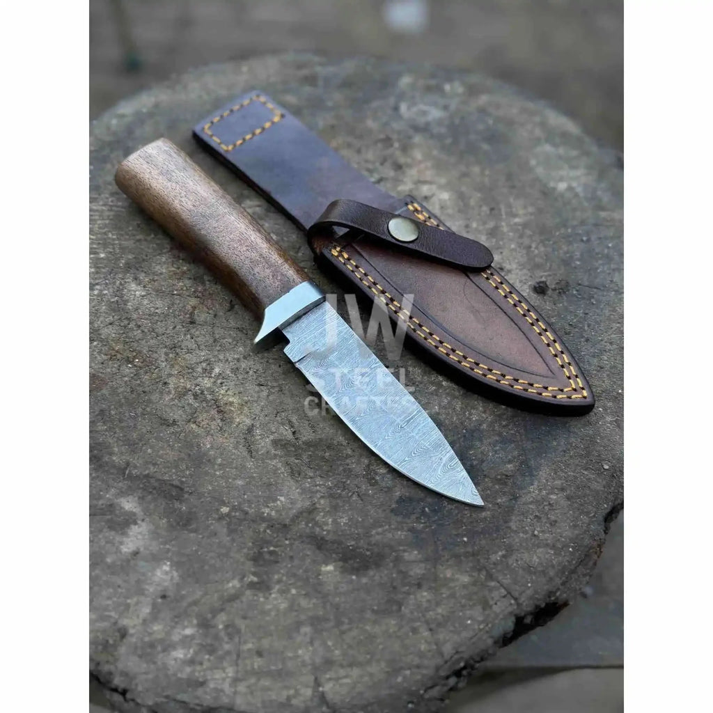 Handmade Damascus Outdoor Utility Knife – Multiple Handle Options