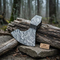 Handmade Damascus Steel Blank Axe Head – Pattern Welded Viking Tomahawk Head for Custom Handle Builds | JW SteelCrafts