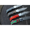 Handmade Damascus Steel Folding Knife – 4 Premium Handle Variations