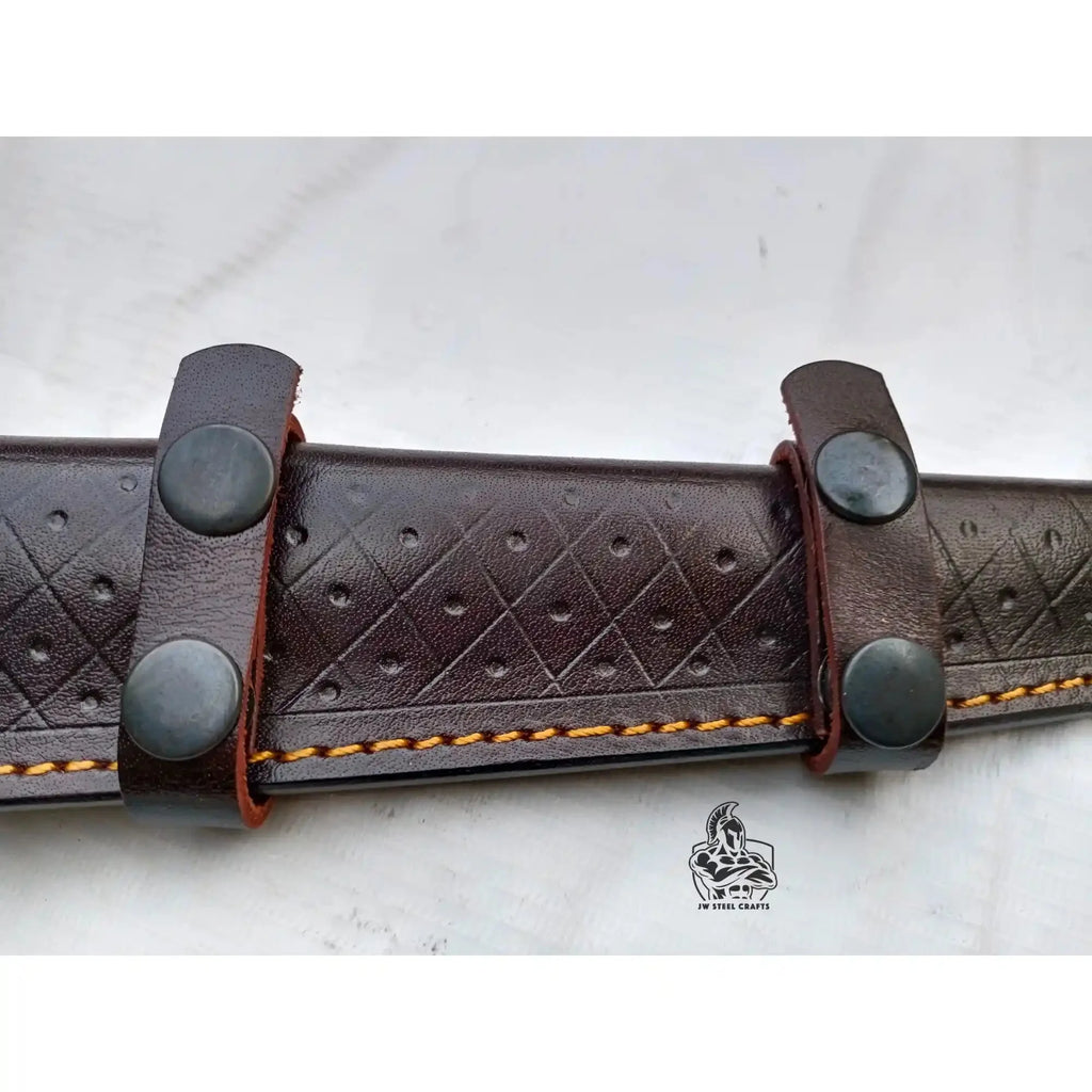 Handmade Fillet Knife – 13 Inch , Narrow Fish Filleting Blade with Engraved Bone and Wood Handle, Full Tang Fishing Knife with Leather Sheath