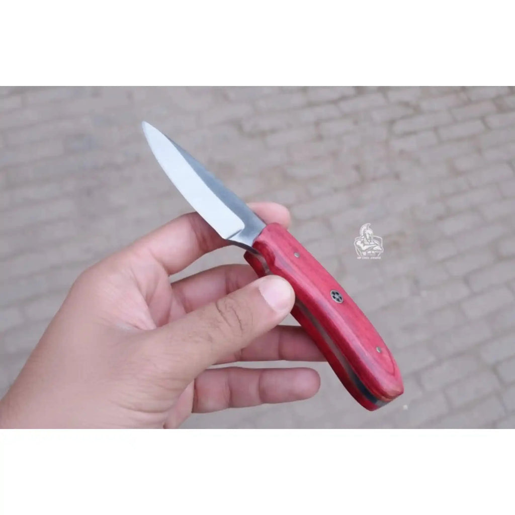 Handmade Skinner Knife Red Wood Handle Fixed Blade
