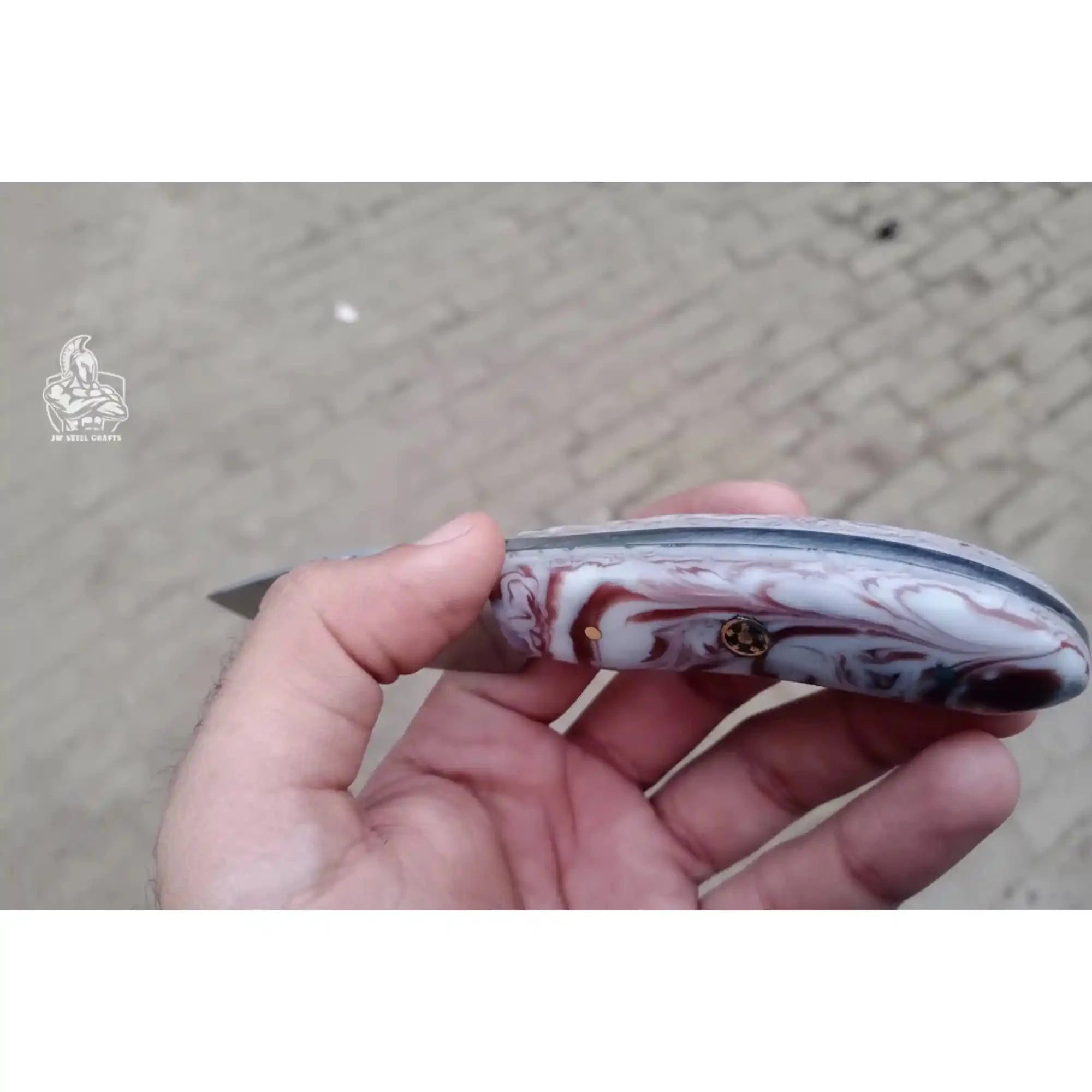 Handmade Skinner Knife Resin Handle 6 Inch Overall Fixed Blade Hunting Knife