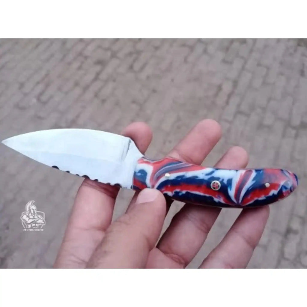 Handmade Skinner Knife Resin Handle Fixed Blade Hunting Knife JW SteelCrafts