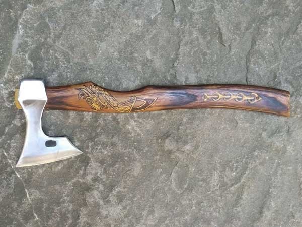 Handmade Viking Bearded Axe – Stainless Steel Head with Engraved Hardwood Handle | JW SteelCrafts
