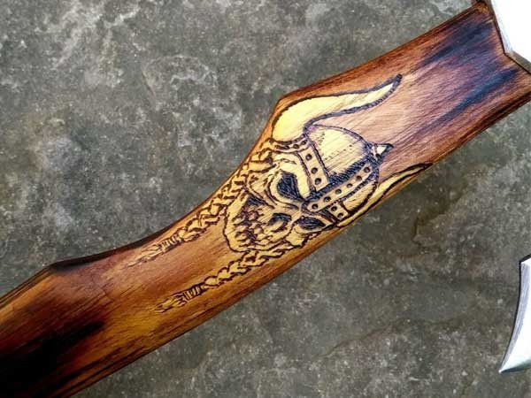Handmade Viking Bearded Axe – Stainless Steel Head with Engraved Hardwood Handle | JW SteelCrafts