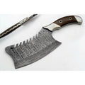 Heavy-Duty Damascus Meat Tenderizer Cleaver
