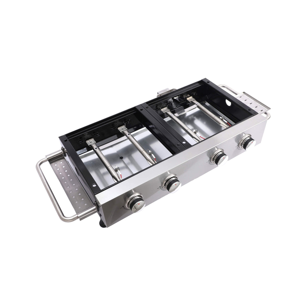 High Temperature 40K BTU 2-Burner Stainless Steel Plancha Combo Gas Grill (SAK71285)