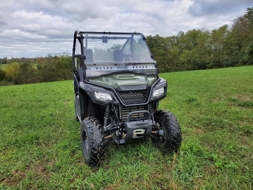 Honda Pioneer 500/520 - 2 Pc Windshield with Vent, Clamp, and Hard Coat Options