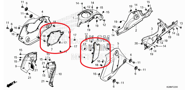 Honda Grom Shroud Insert 2022-2024 | Genuine OEM Side Panel Trim JC92