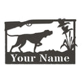 Hunting Dog & Ducks Monogram Metal Sign
