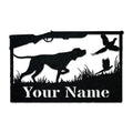Hunting Dog & Pheasant Monogram Metal Sign