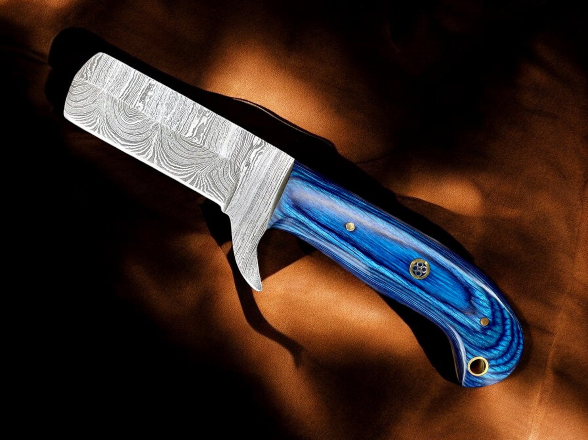 Handcrafted Bull Cutter Knife - Damascus Steel Blade