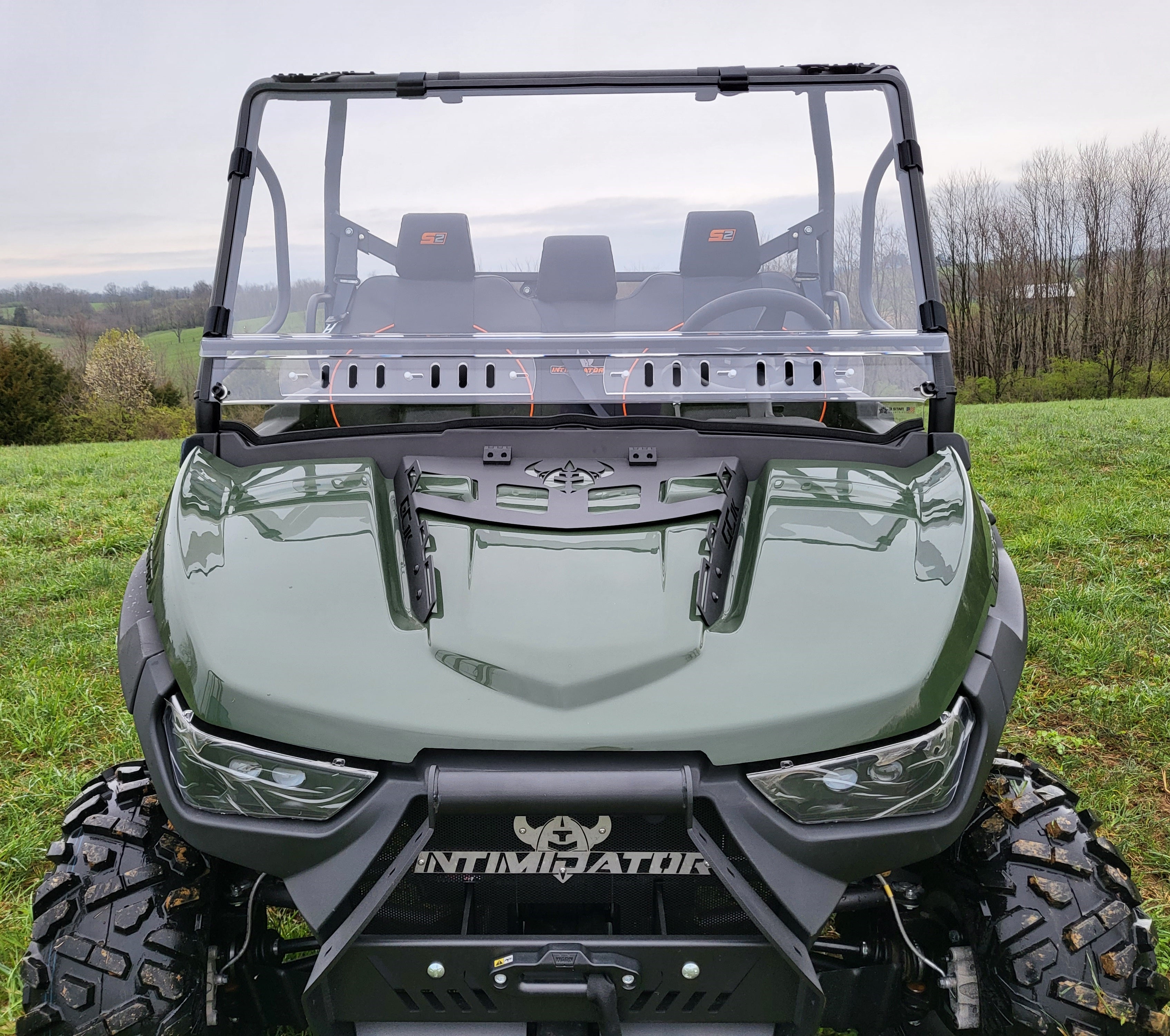 Intimidator GC1K 3-Seater - 2 Pc Windshield with Vent, Clamp, and Hard Coat Options