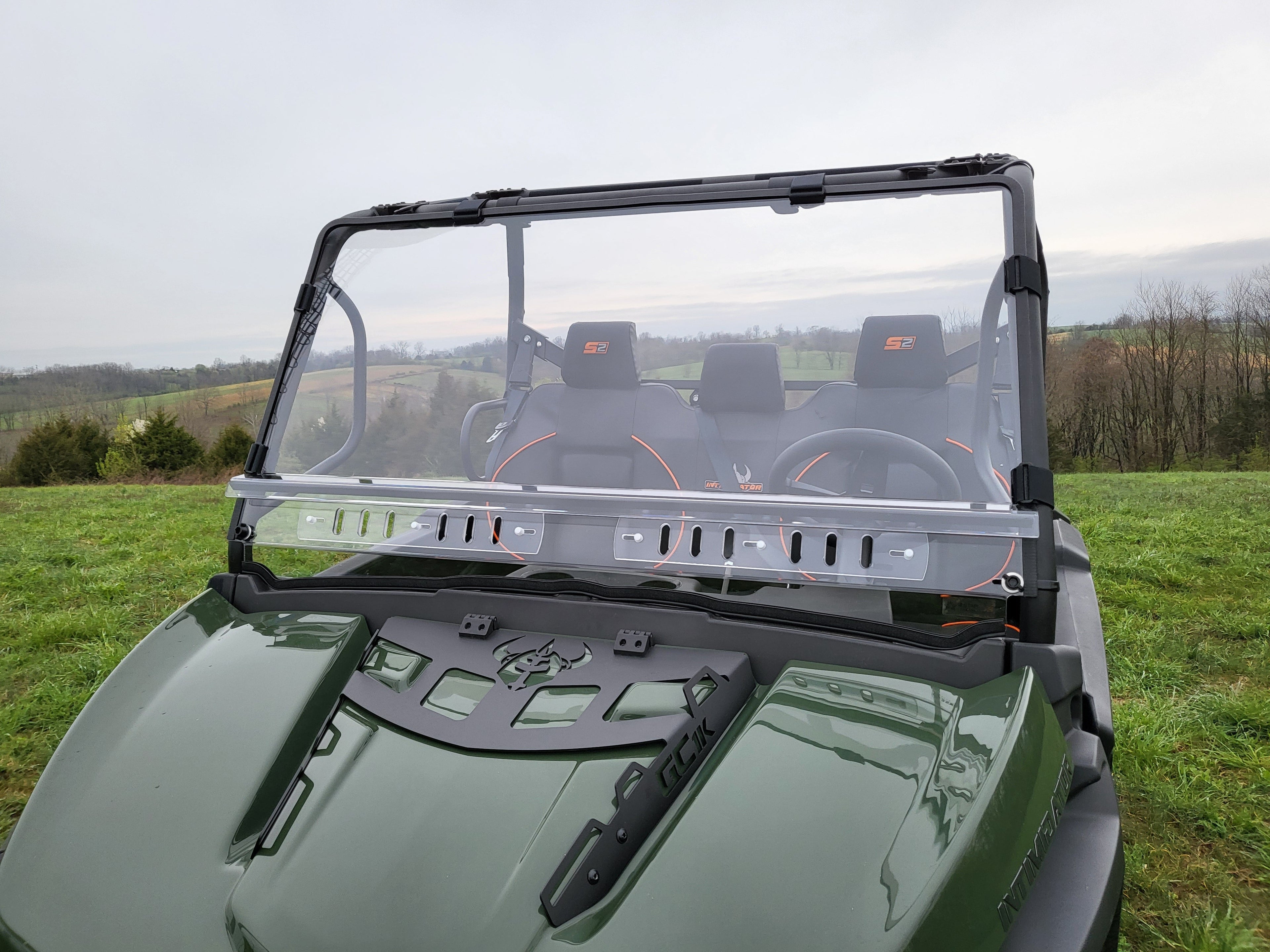 Intimidator GC1K 3-Seater - 2 Pc Windshield with Vent, Clamp, and Hard Coat Options
