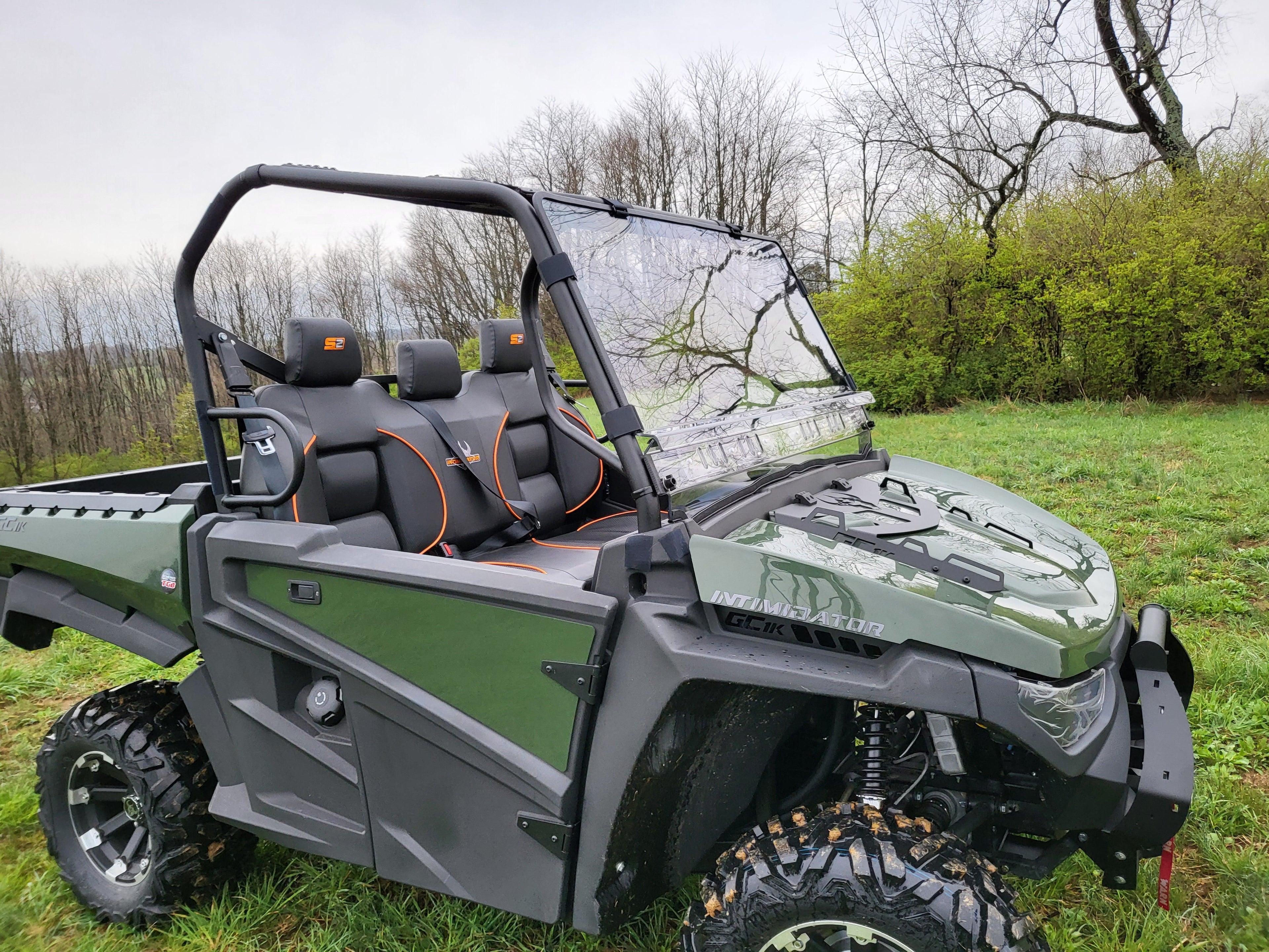 Intimidator GC1K 3-Seater - 2 Pc Windshield with Vent, Clamp, and Hard Coat Options
