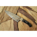 JW SteelCrafts 7” Gyuto Chef Knife in Twisted Master Steel Damascus with Black Pakka Wood Handle