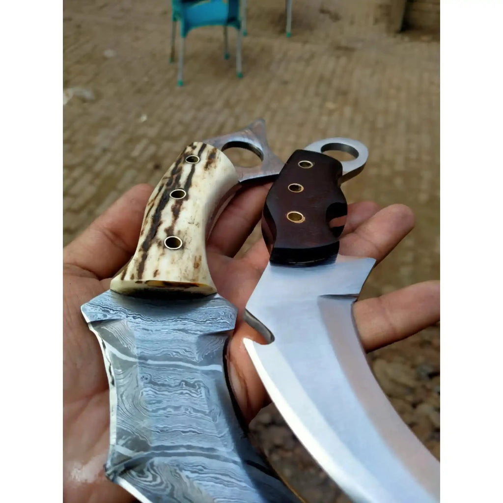 kARAMBIT  KNIFE COMBAT / FIGHTING KNIVES PAIR PATTERN WELDED BLADE