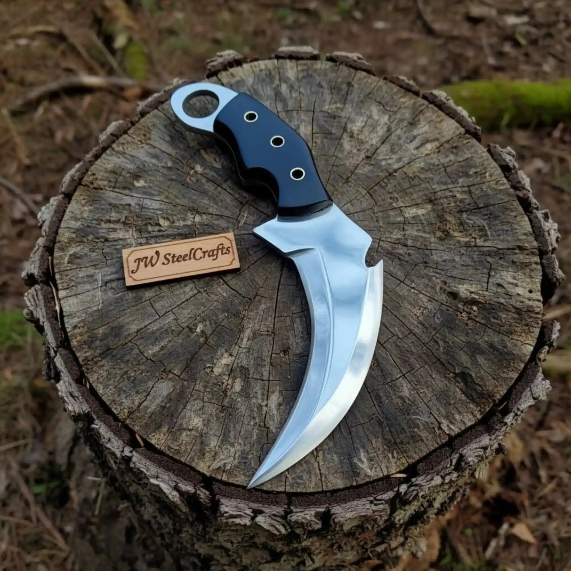 kARAMBIT  KNIFE COMBAT / FIGHTING KNIVES PAIR PATTERN WELDED BLADE