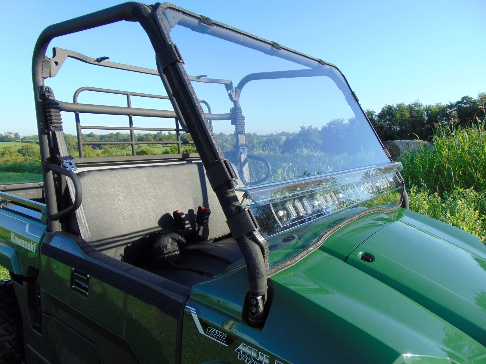 Kawasaki Pro-MX - 2 Pc Windshield with Clamp, Vent, and Hard Coat Options