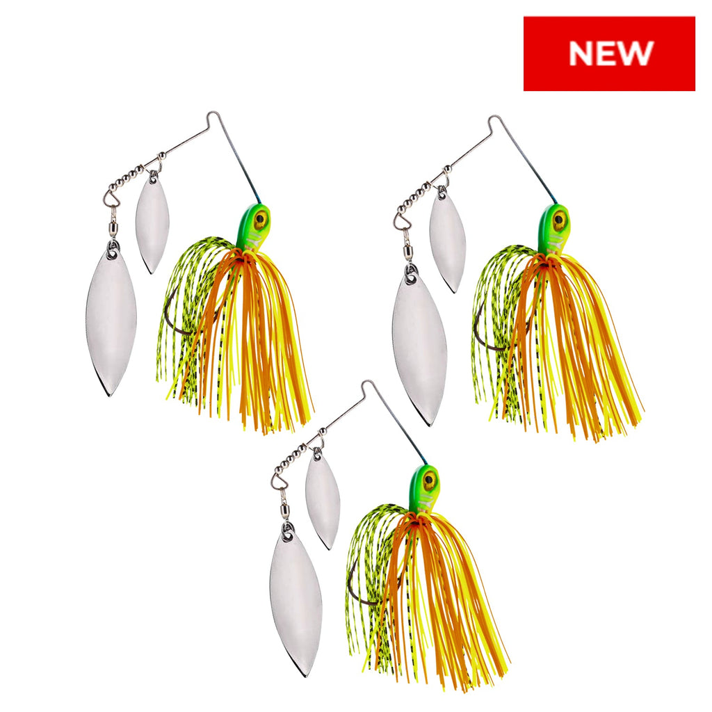 Reaction Tackle Lead Double Willow Blade Spinnerbait Jigs (3-Pack) - New