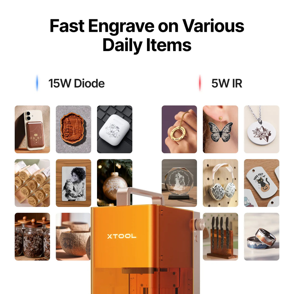 xTool F2 5W IR & 15W Diode Portable Dual Laser Engraver