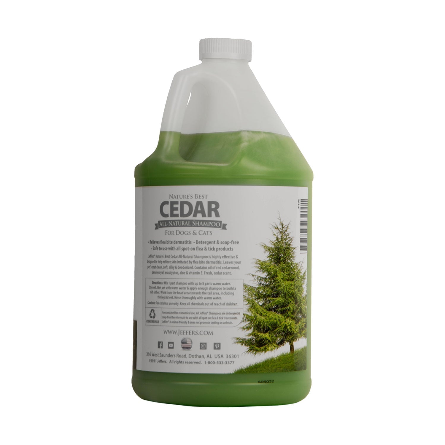 Jeffers Pet Nature's Best Cedar All-Natural Flea Bite Relief Shampoo for Dogs and Cats