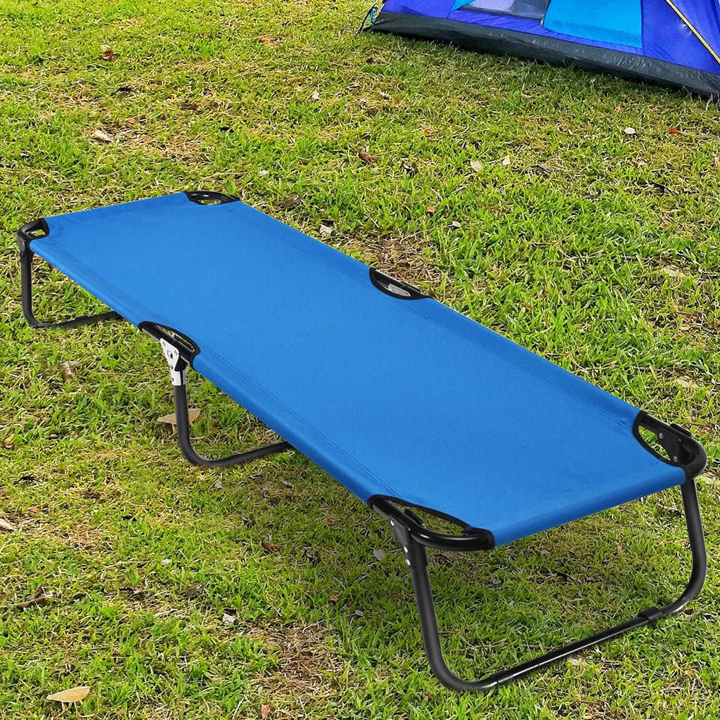 Outdoor Folding Camping Bed for Sleeping Hiking Travel-Black