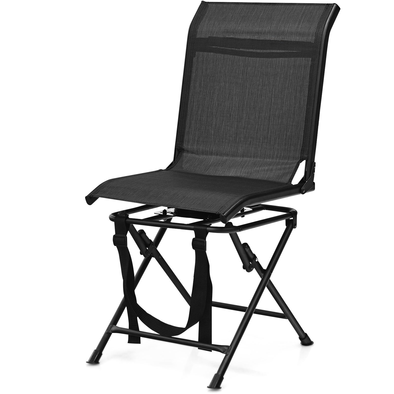 All weather Outdoor Foldable 360 Degree Swivel Chair with Iron Frame