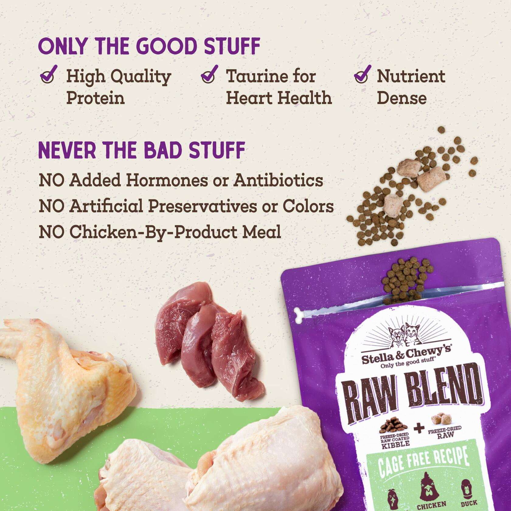 BB01/25 Stella & Chewy's Raw Blend Cat Food 2.5 lb Grain Free Protein Rich Poultry