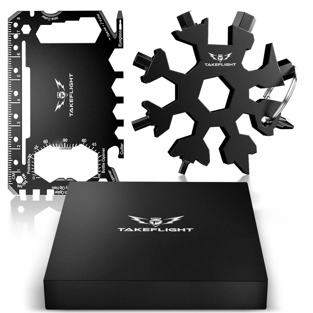 TF TAKEFLIGHT Tactical EDC Credit Card Multitool Set Black Screwdriver