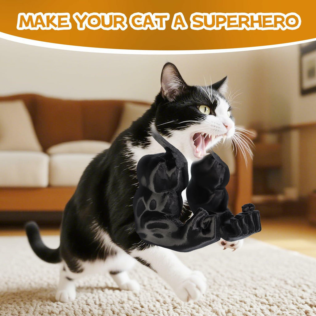 Generic Creative Cat 3D Printed Muscle Arms Halloween Costume Accessory Black