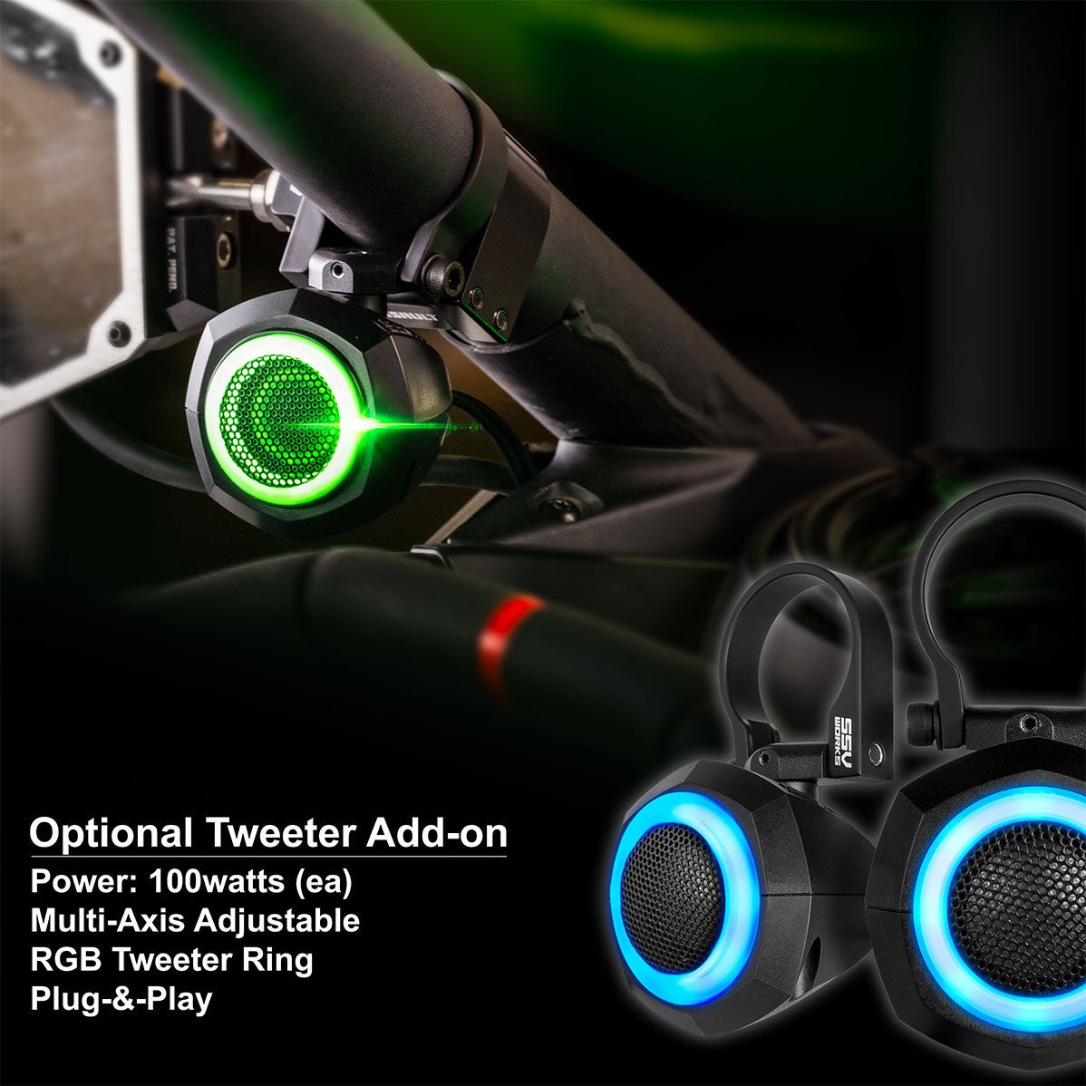2014-2023 Polaris RZR V-Spec 3-Speaker Plug-&-Play Kit for Ride Command