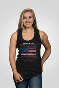 Women's Racerback Tank - American Flag Schematic Black