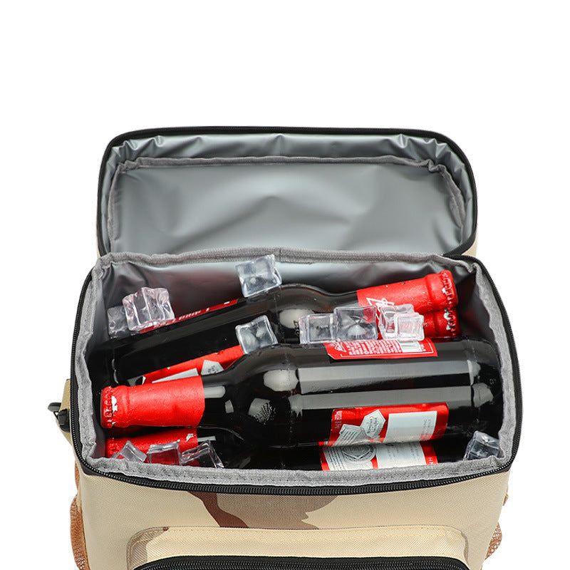 Outdoor Oxford cloth square waterproof camouflage insulation bag wear-resistant portable work convenient lunch box bag