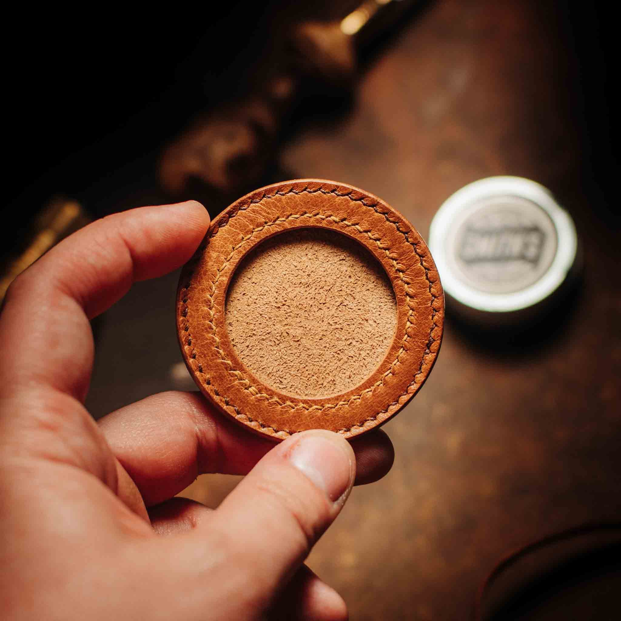 Pirate Goods Peso Pocket v2 Coin Holder – Round Leather Challenge Coin Case for EDC