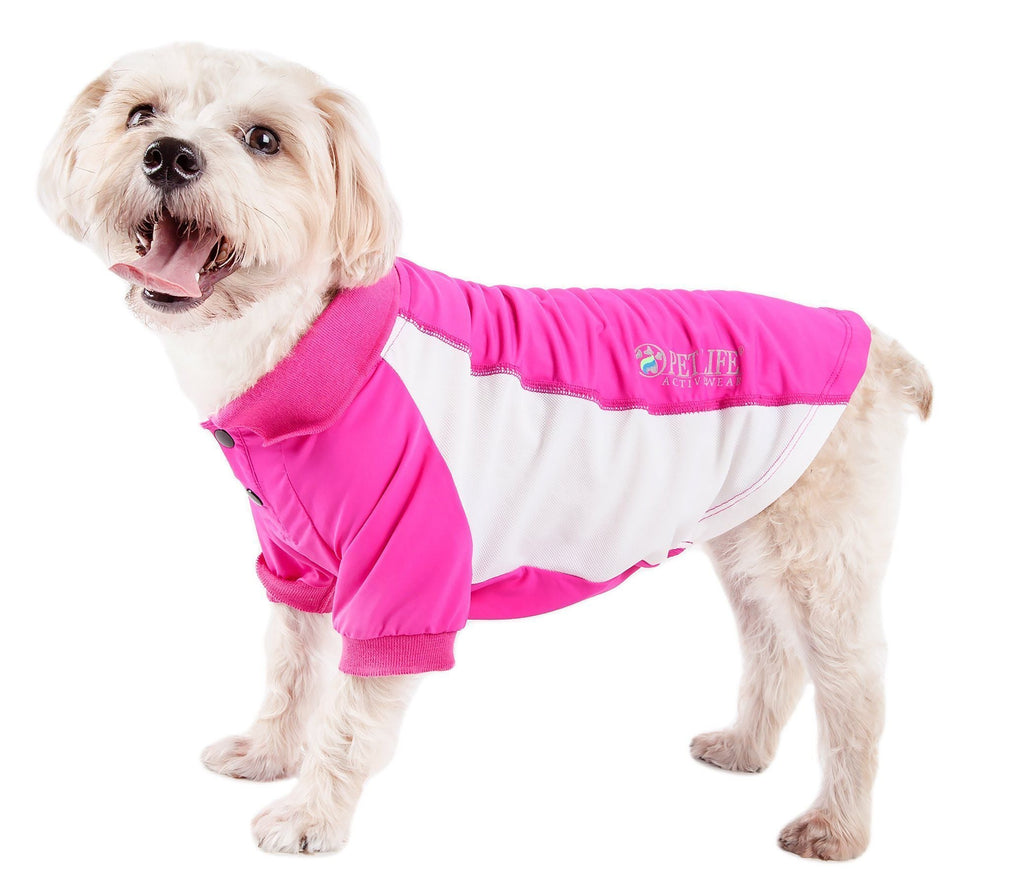 Pet Life ® Active 'Barko Pawlo' Relax-Stretch Quick-Drying Performance Dog Polo T-Shirt