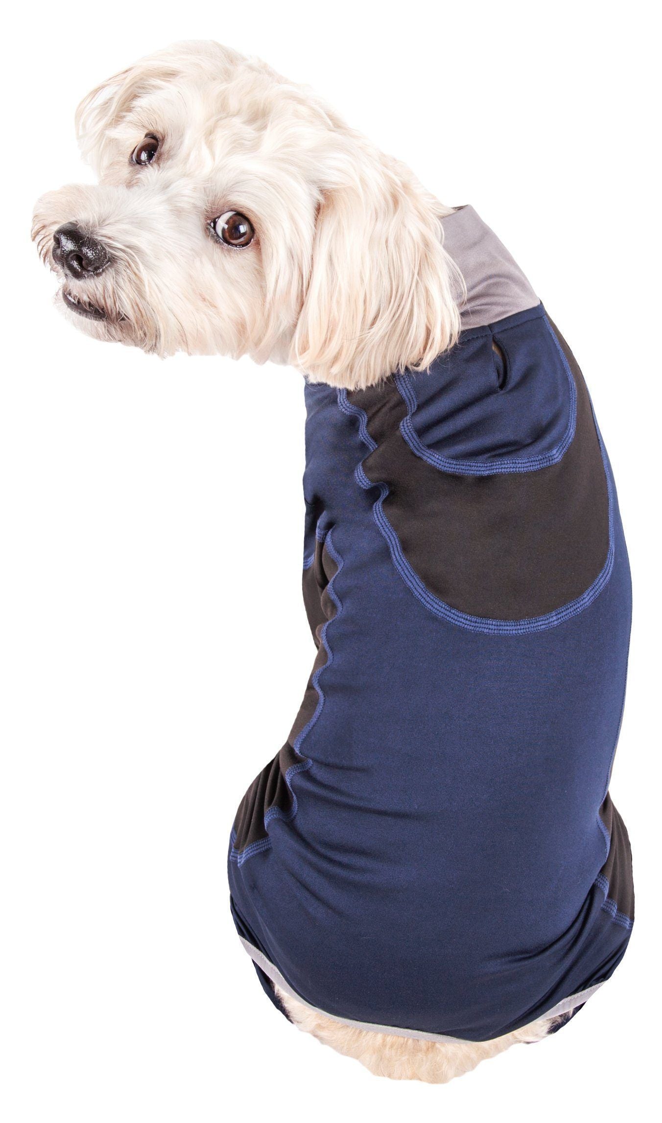 Pet Life ® Active 'Warm-Pup' Stretchy and Quick-Drying Fitness Dog Yoga Warm-Up Tracksuit