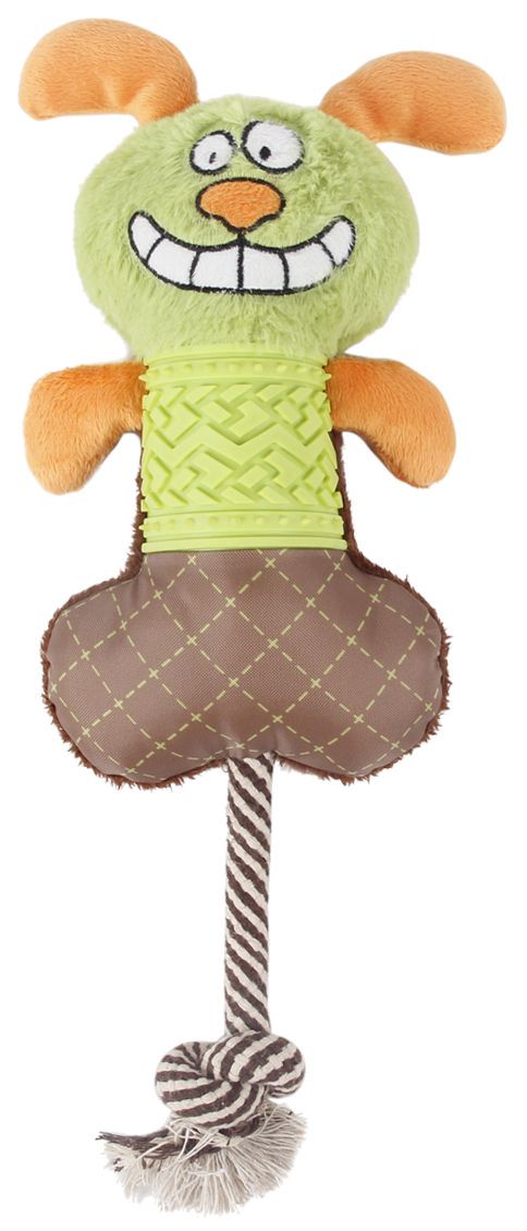 Pet Life ® 'All-in-Fun' Nylon and Rope Squeaking Rubber Rope and Plush Dog Toy