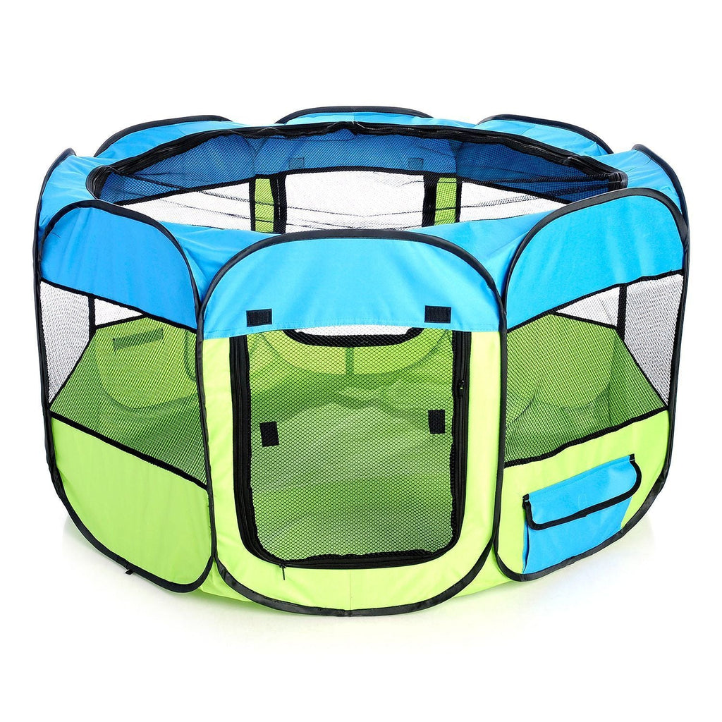 Pet Life ® 'All-Terrain' Lightweight Easy Folding Wire-Framed Collapsible Travel Pet Dog Playpen crate