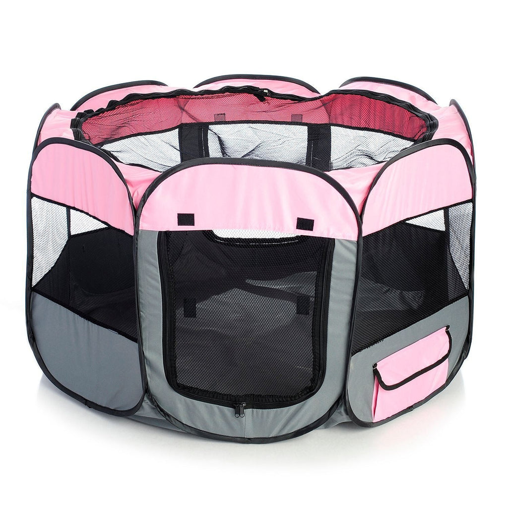 Pet Life ® 'All-Terrain' Lightweight Easy Folding Wire-Framed Collapsible Travel Pet Dog Playpen crate