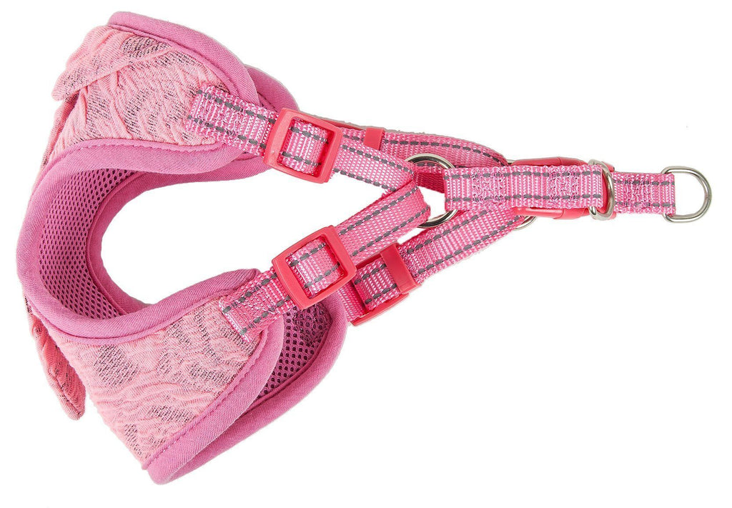 Pet Life ®  'Chichi Shaggy' Mesh Reversed Adjustable Fashion Dog Harness W/ Shaggy Neck Tie